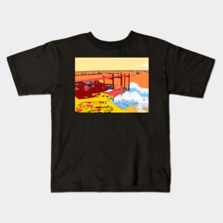 Colourful Jetty on the River Kids T-Shirt